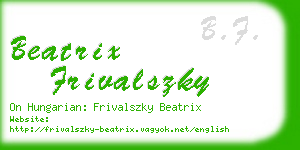 beatrix frivalszky business card